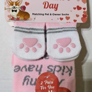 Valentine's Day Themed Dog and Owner Sock Set - S